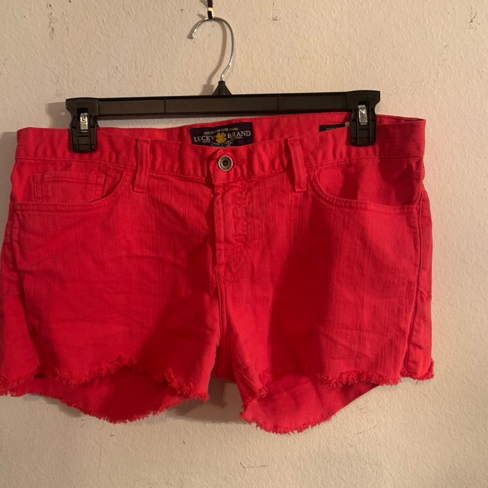 Lucky Brand HOT Pink Denim Cut Off Shorts